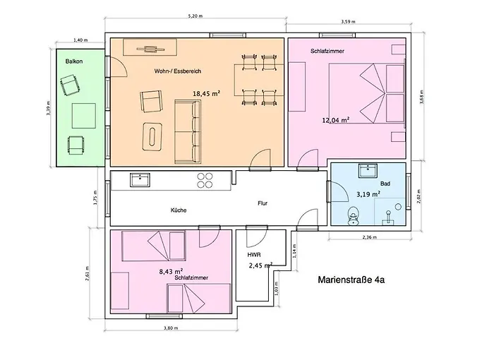 Daire Marienstrasse 4a 4 *